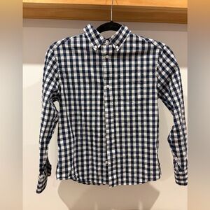 Boys Crewcuts Blue and White Checkered Button Down — 12